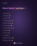 Short Reels Captions