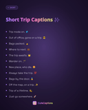Short Trip Captions
