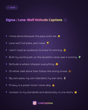 Sigma / Lone-Wolf Attitude Captions