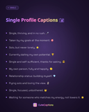 Single Profile Captions
