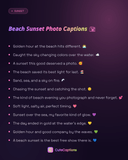 Beach Sunset Photo Captions