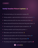Family Vacation Picture Captions
