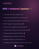 Wife & Husband Captions